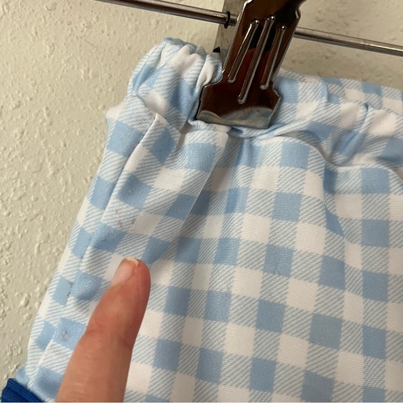 Little Lamb & Co. Blue/White Checkered Euro Style Swim Trunks Size 4T - Picture 9 of 12